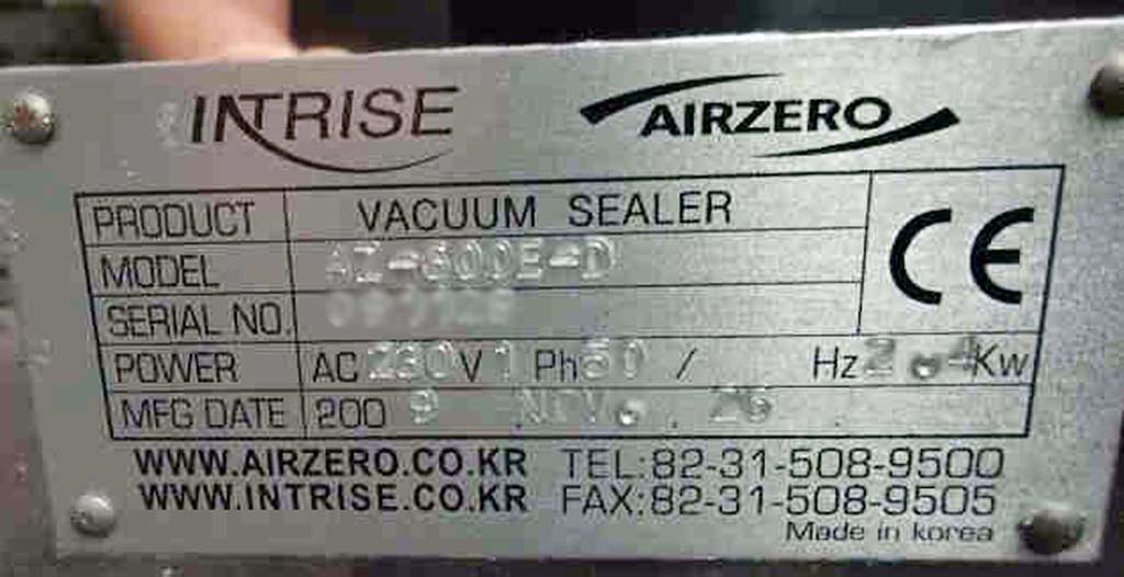 VacuumSealerAirzeroAZ600ED used