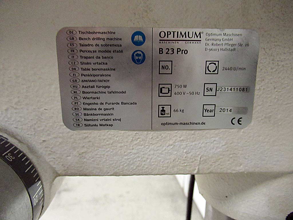 Optimum OptiDrill B 23 Pro Bench Drill - Thumbnail 6