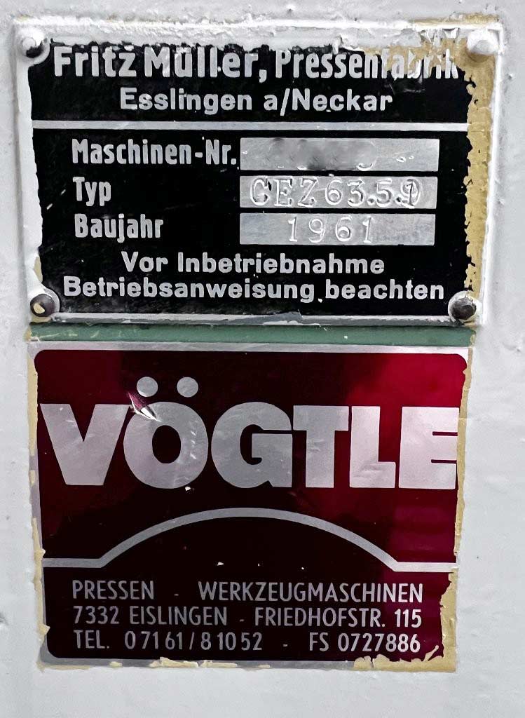 Müller CEZ 63,5 Hydraulic Frame Press - Thumbnail 4