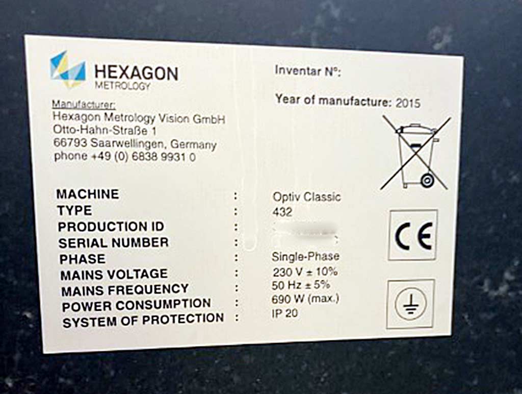 Hexagon Optiv Classic 432 CNC-3D Multi-Sensor Coordinate Measuring Machine - Thumbnail 6