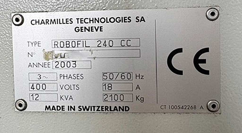 Charmilles Robofil 240 CC Wire EDM Machine - Thumbnail 7