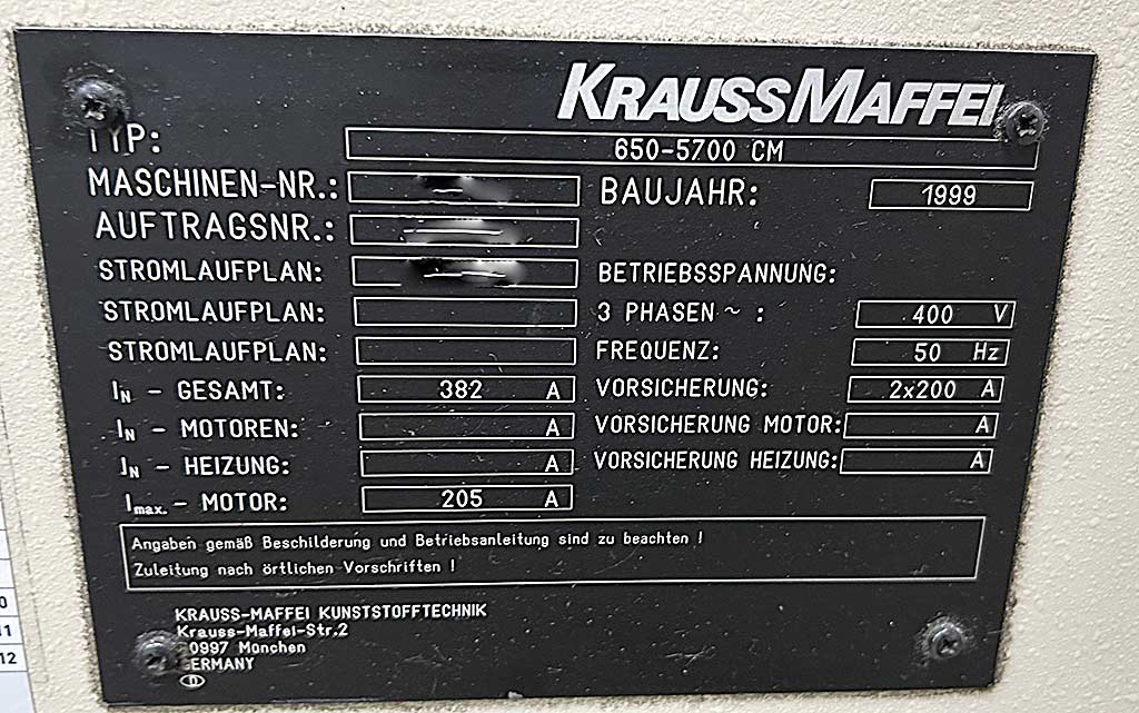Krauss Maffei 650-5700 CM Injection Moulding Machine - Thumbnail 7